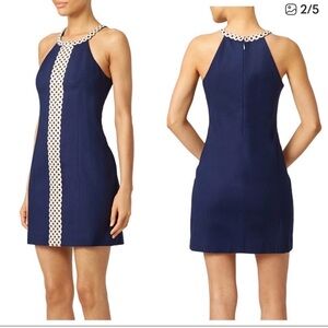 Lilly Pulitzer Classic Sasha Shift  with Gold Metallic Accents Cocktail Dress